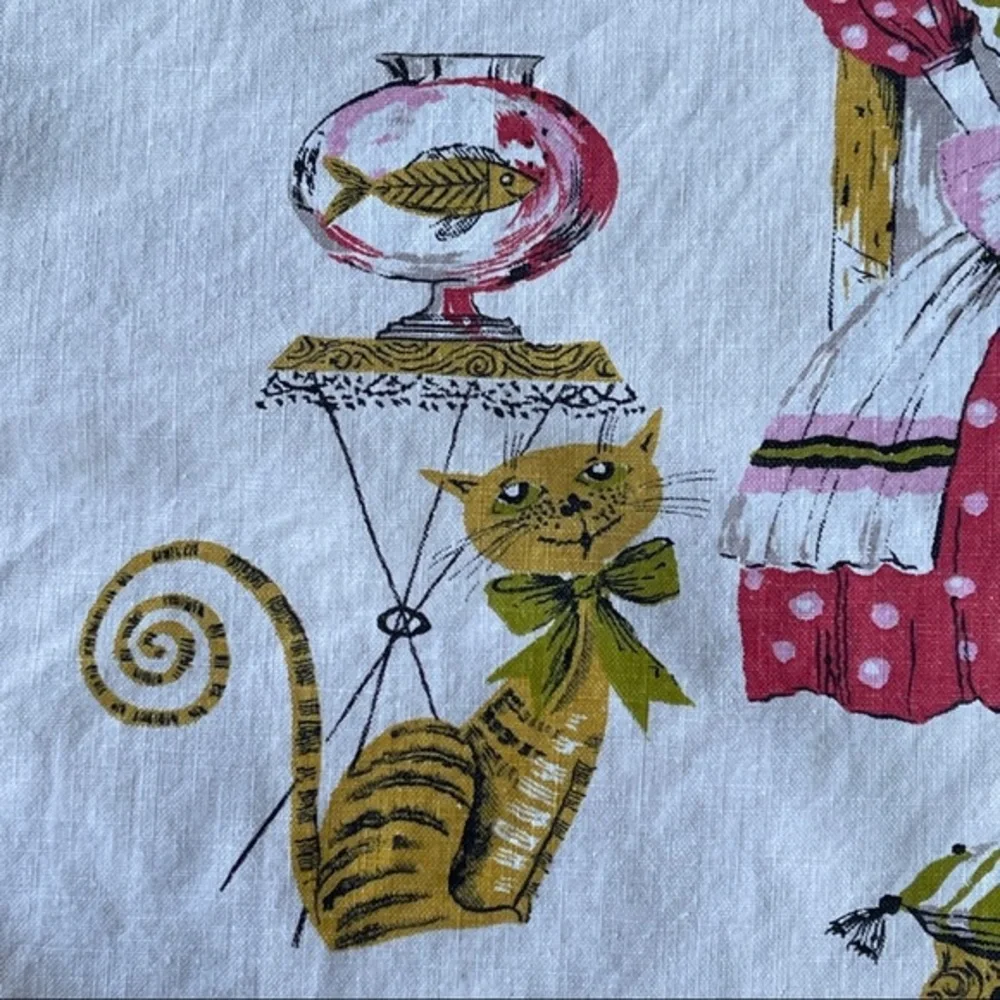 Vintage 60s Alice in Wonderland bedspread twin